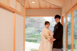 名古屋東山植物園内の宗節庵で和装のおしゃれ格安前撮り