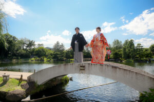 徳川園和装ロケーション前撮りレポ《日本庭園でウェディングフォト》