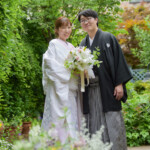 久屋大通庭園フラリエで和装フォトウェディング 花や緑に囲まれて白無垢前撮り 久屋大通庭園フラリエで和装フォトウェディング 花や緑に囲まれて白無垢前撮り